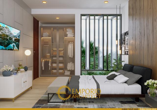 Desain Kamar Tidur Anak Rumah Modern 3 Lantai Bapak Daud di Jakarta Barat