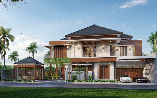 Desain Tampak Depan Rumah Modern 2 Lantai Ibu Ella di Jakarta Selatan