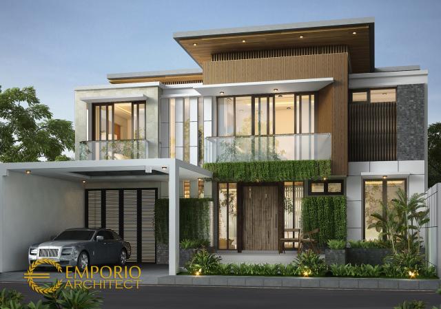 Desain Tampak Depan Rumah Modern 2 Lantai Bapak Agus di Jakarta Timur