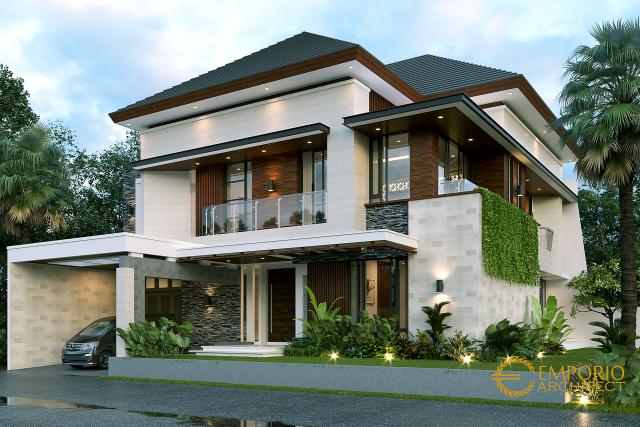 Desain Tampak Depan 1 Rumah Modern 2 Lantai Bapak DDK di Jakarta Timur