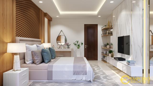 Desain Kamar Tidur Rumah Villa Bali 2 Lantai Bapak Frenky di Jakarta Timur