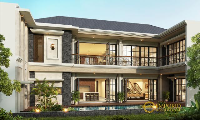 Desain Tampak Belakang Rumah Classic 2 Lantai Ibu Evi di Jakarta Timur