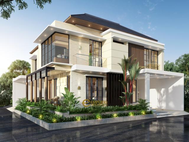 Desain Tampak Samping Rumah Hook Modern 2 Lantai Ibu Maria di Jakarta Timur