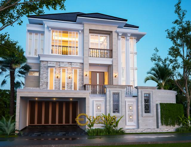 Gambar 1 Desain Rumah Classic 3 Lantai Bapak Mulya di  Jakarta Utara