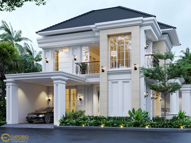 Desain Rumah Classic 2 Lantai Ibu Menik di Jatibening, Bekasi