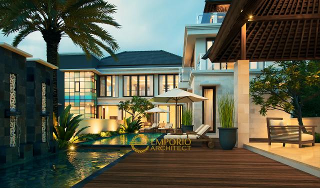 Gambar 3 Desain Rumah Villa Bali 2 Lantai Bapak Asep Lesmana di  Kuningan, Jawa Barat