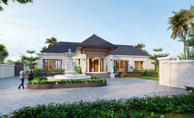 Desain Rumah Villa Bali 1 Lantai Bapak Taufan di Jember, Jawa Timur