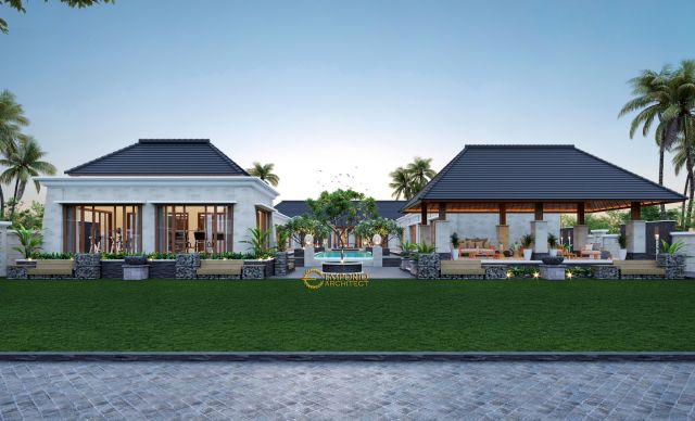 Desain Rumah Villa Bali 1 Lantai Bapak Taufan di Jember, Jawa Timur