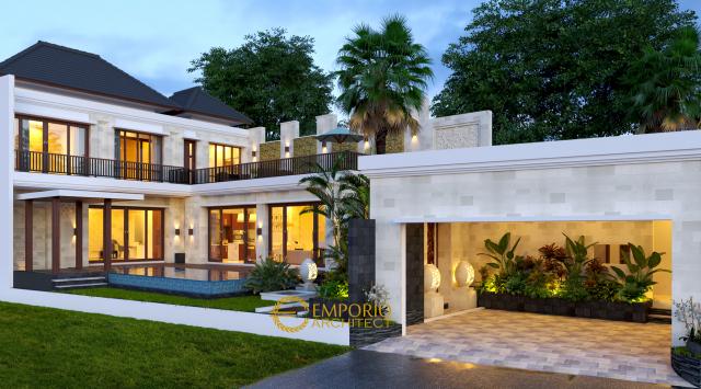 Desain Exterior 1 Rumah Villa Bali 2 Lantai Bapak Setiawan di Jimbaran, Badung, Bali