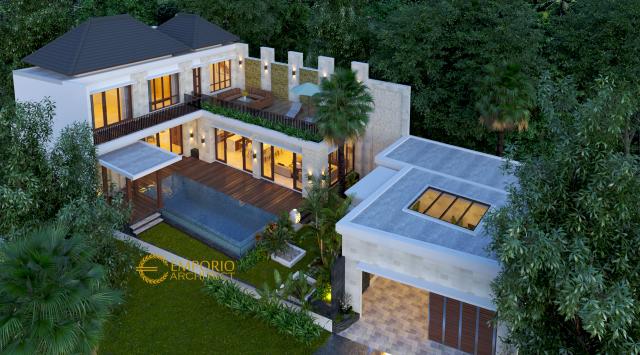 Desain Exterior 2 Rumah Villa Bali 2 Lantai Bapak Setiawan di Jimbaran, Badung, Bali