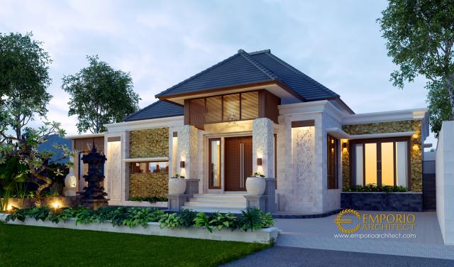 Desain Tampak Depan Rumah Villa Bali 1 Lantai Bapak Made di Jimbaran, Badung, Bali