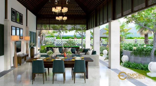 Desain Ruang Makan Bungalow Villa Bali 1 Lantai Ibu Lis di Karangasem, Bali