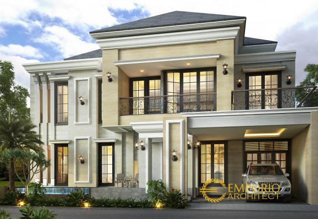 Gambar 1 Desain Rumah Classic 2 Lantai Bapak Fadhil di  Karawang, Jawa Barat