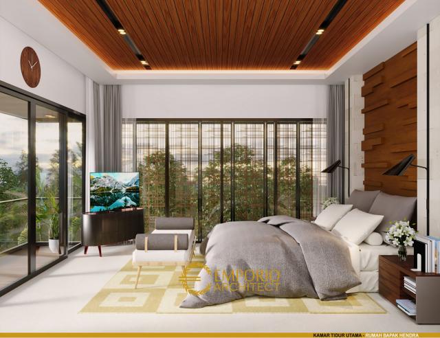 Desain Kamar Tidur Utama Rumah Modern 2 Lantai Bapak Hendra di Kediri, Jawa Timur