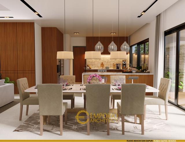 Desain Ruang Makan dan Dapur Rumah Modern 2 Lantai Bapak Hendra di Kediri, Jawa Timur