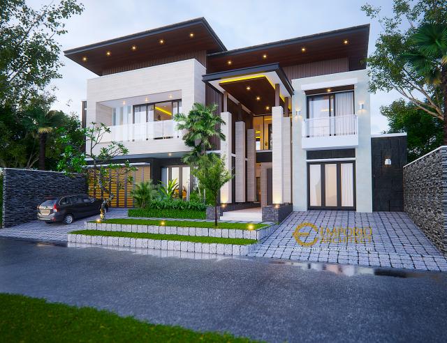 Desain Tampak Depan Rumah Modern 2 Lantai Bapak Aheng di Kelapa Gading, Jakarta Utara