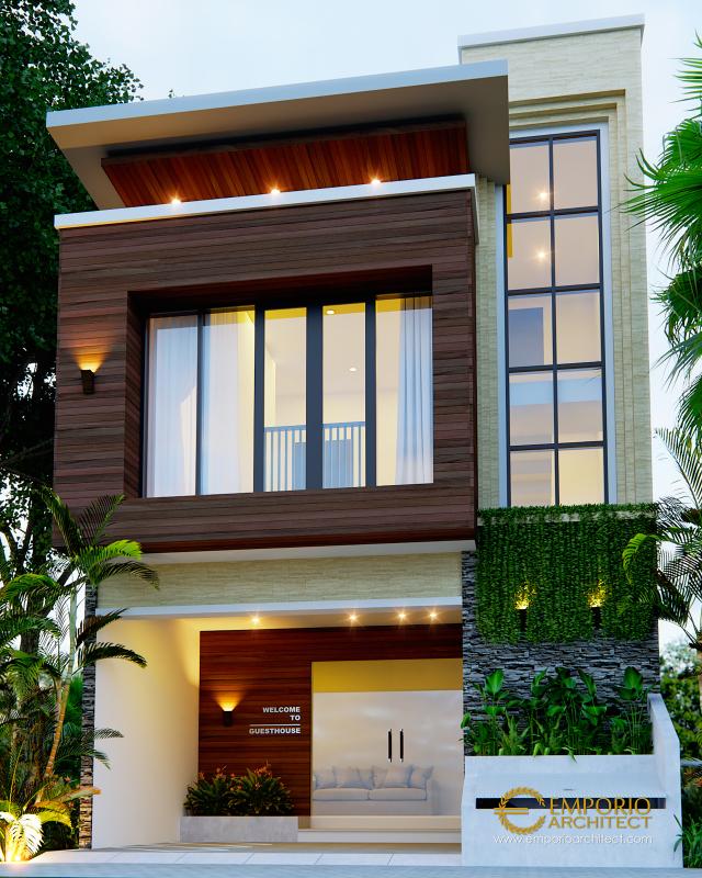 Desain Guest House Modern 2 Lantai Ibu Bayu di  Kerobokan, Badung, Bali