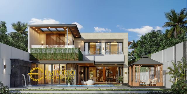 Desain Tampak Belakang Rumah Modern 2 Lantai Bapak Irvan di Kuningan, Jawa Barat