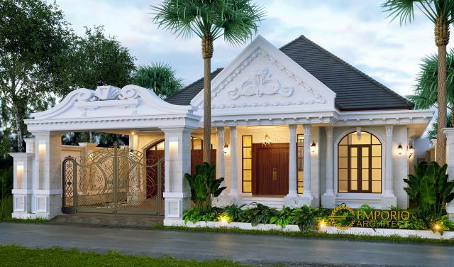 Desain Tampak Depan Rumah Classic 1 Lantai Bapak Reza di Lampung