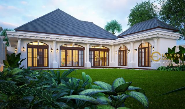 Desain Tampak Belakang Rumah Classic 1 Lantai Bapak Reza di Lampung