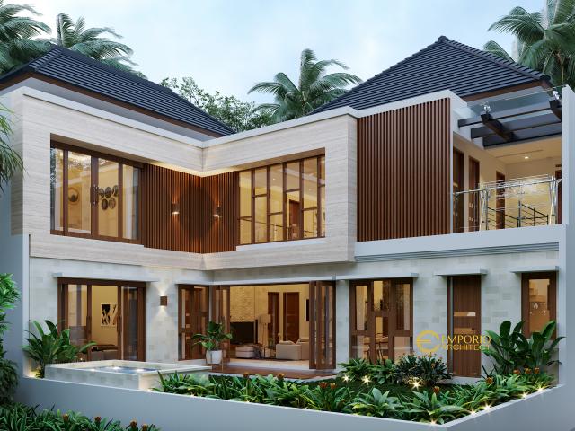 Desain Tampak Belakang Rumah Modern 2 Lantai Bapak Sigit II di Madiun, Jawa Timur