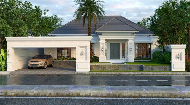 Desain Tampak Depan Tanpa Pagar 2 Rumah Classic 1 Lantai Bapak Arip di Magetan, Jawa Timur