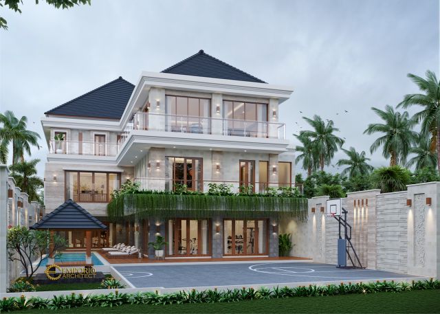 Desain Rumah Villa Bali 3 Lantai Bapak Alfred di Makassar