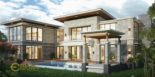 Desain Tampak Belakang Rumah Modern 2 Lantai Bapak Alwi di Malang