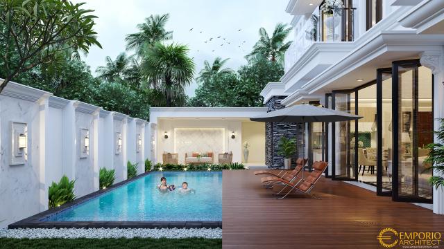 Desain Tampak Belakang Rumah Classic 2 Lantai Bapak Toni di Manado