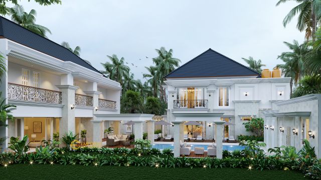 Desain Rumah Classic 2 Lantai Bapak Hendra di Medan