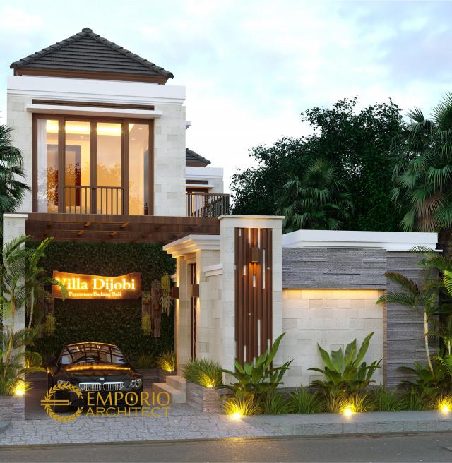 Desain Tampak Depan Villa Style Villa Bali 2 Lantai Bapak Koming di Mengwi, Badung, Bali