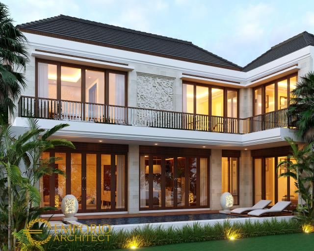 Desain Tampak Belakang Villa Style Villa Bali 2 Lantai Bapak Koming di Mengwi, Badung, Bali