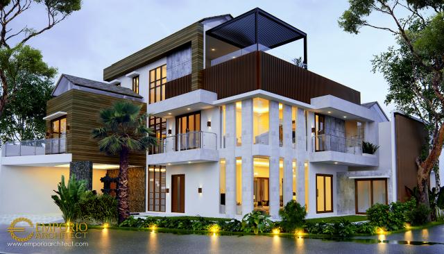 Desain Rumah Hook Modern 3 Lantai Bapak Joky di  Munggu, Badung, Bali