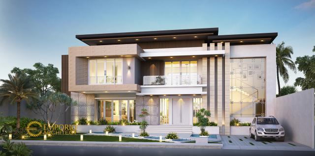 Desain Rumah Modern 2 Lantai Mr. DG di NTT - Tampak Depan