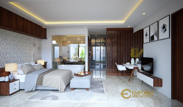 Desain Kamar Tidur Rumah Villa Bali 2 Lantai Bapak Rivan di Nusa Dua, Bali