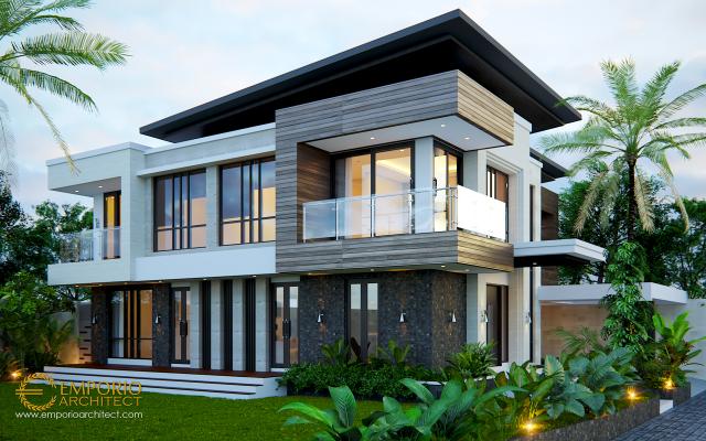 Desain Exterior 2 Rumah Modern 2 Lantai Bapak Ivan di Palembang