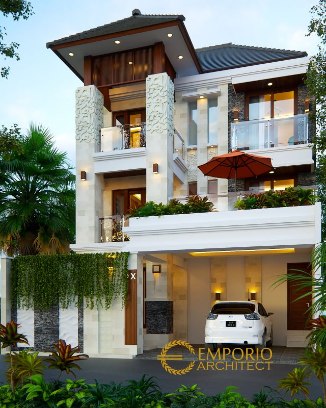 Desain Rumah Villa Bali 3 Lantai Bapak Jhone di  Palembang