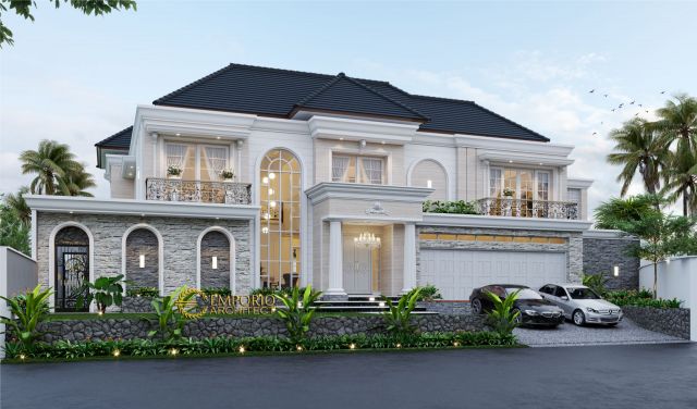 Desain Rumah Classic 2 Lantai Ibu Endah di Palembang