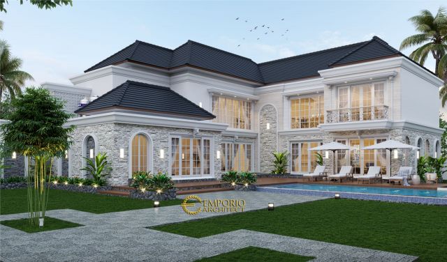 Desain Rumah Classic 2 Lantai Ibu Endah di Palembang