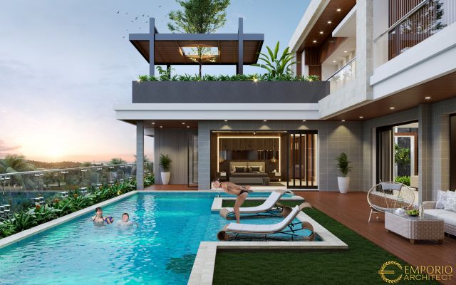 Desain Villa dan Ruko Modern 2 Lantai Bapak Yan di Pecatu, Badung, Bali