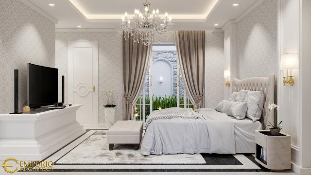 Desain Kamar Tidur Rumah Classic 2 Lantai Bapak Suza di Pekanbaru, Riau