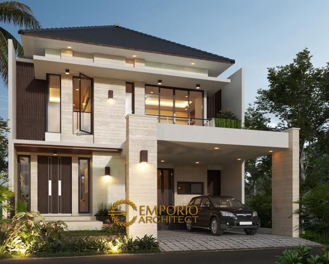 Desain Tampak Depan Rumah Modern 2 Lantai Ibu Ifa di Pekanbaru, Riau