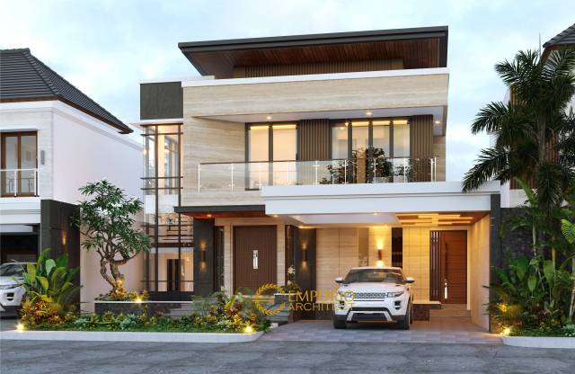 Desain Rumah Modern 2 Lantai Ibu Cynthia Angraini Tampubolon di Pekanbaru, Riau