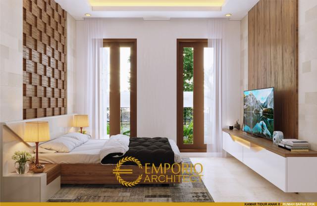 Desain Kamar Tidur 2 Rumah Villa Bali 1.5 Lantai Bapak Erik di Pekanbaru, Riau