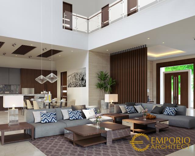 Desain Ruang Keluarga Rumah Modern 2 Lantai Bapak Edwin di Pontianak