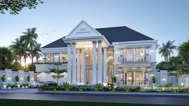 Gambar 1 Desain Rumah Classic 2 Lantai Bapak Fariz di  Pontianak