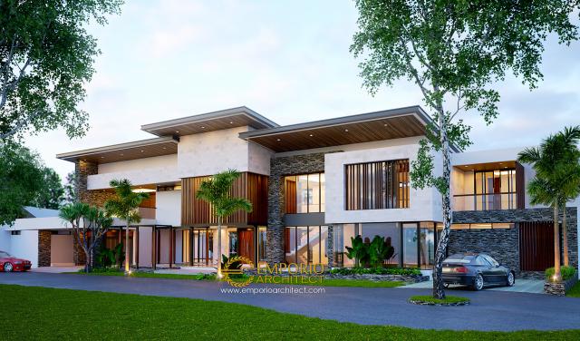 Desain Villa Modern 2 Lantai Bapak Jafar di  Purwakarta