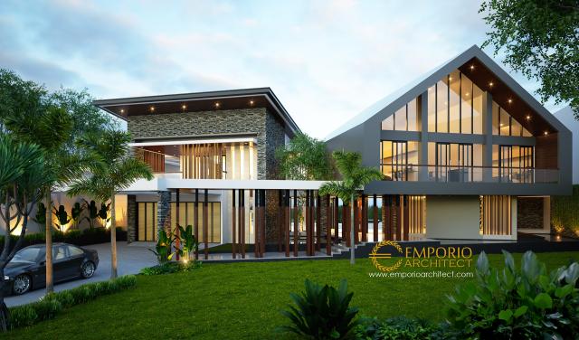 Desain Exterior 1 Villa II Modern 2 Lantai Bapak Jafar di Purwakarta