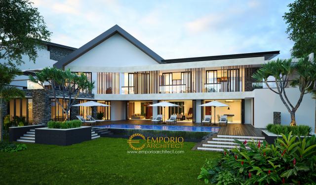 Desain Exterior 2 Villa II Modern 2 Lantai Bapak Jafar di Purwakarta