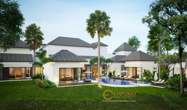 Desain Tampak Belakang Villa III Style Villa Bali 1 Lantai Bapak Jafar di Purwakarta